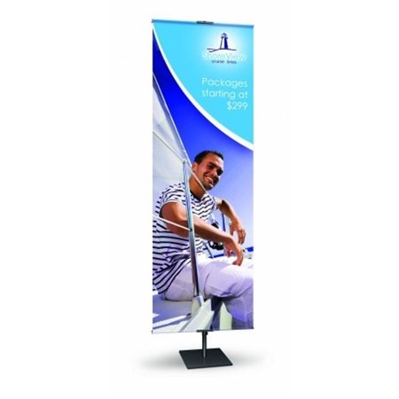 TESTRITE VISUAL PRODUCTS Testrite Visual Products BN2-S Classic Banner Stands 24 in. Classic Banner Stand- Black BN2-S